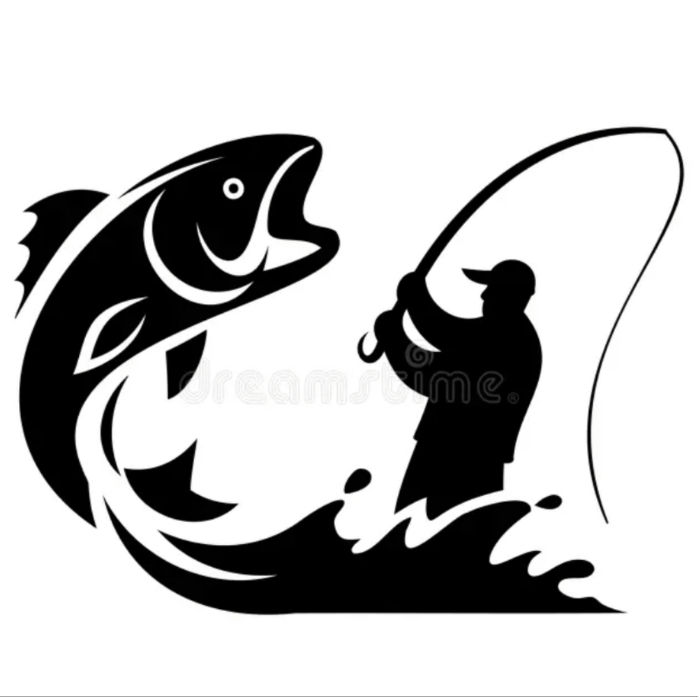Fisherman Fishing Fish Vinyl Graphic Auto Wall Car Laptop Decal Animal‎ Sticker
